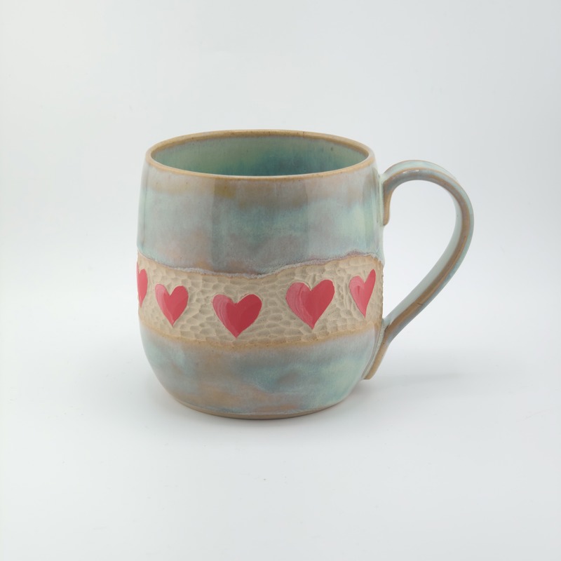 Kubek Ceramiczny Serduszka 370ml